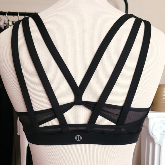 lululemon athletica Other - Lululemon Sport Bra Strappy Mesh Black 6